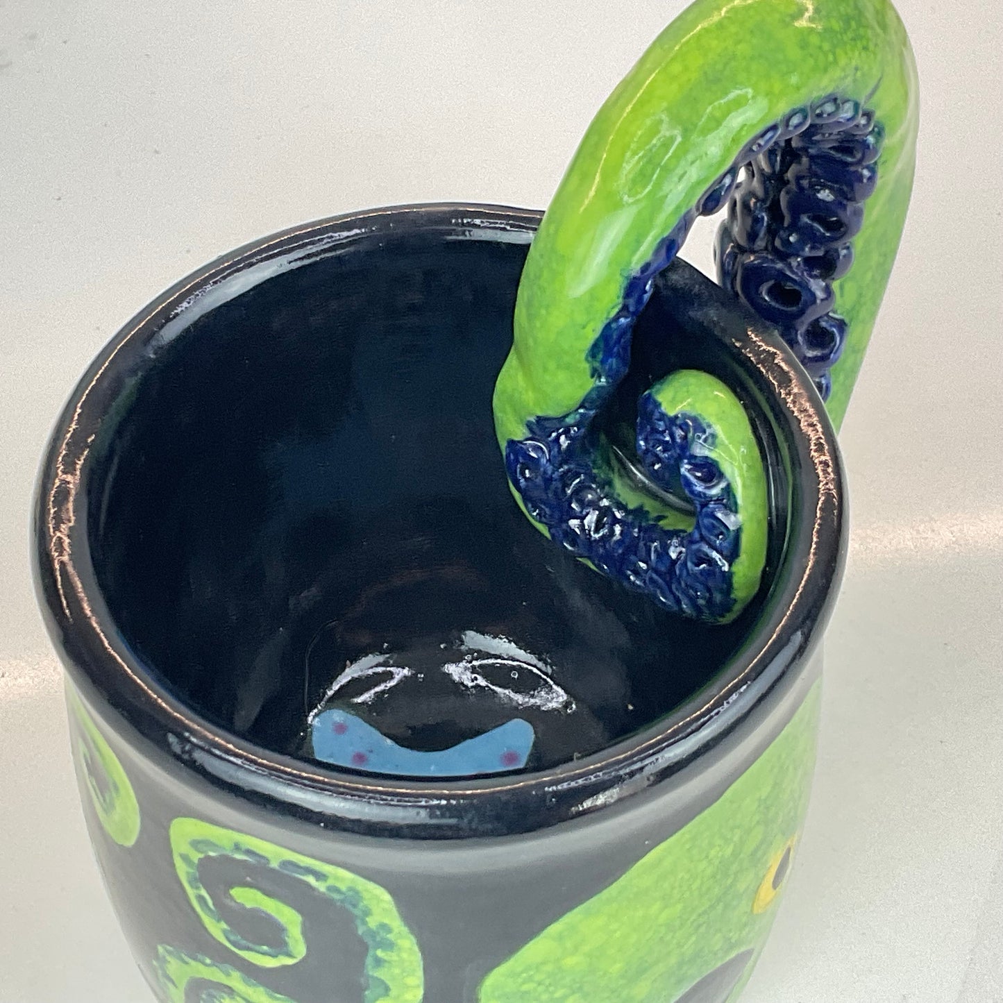 Green Octopus with Navy Suckers Mug